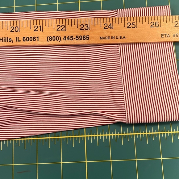 Mens pinstriped red white dress shirt M express dry cleaned extra slim fit - Picture 7 of 10